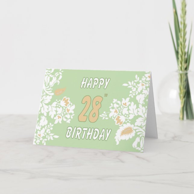 28:e födelsedag hälsningskort kort (Framsida)