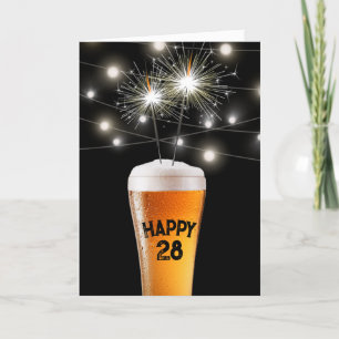 28:e födelsedag i ölglas kort