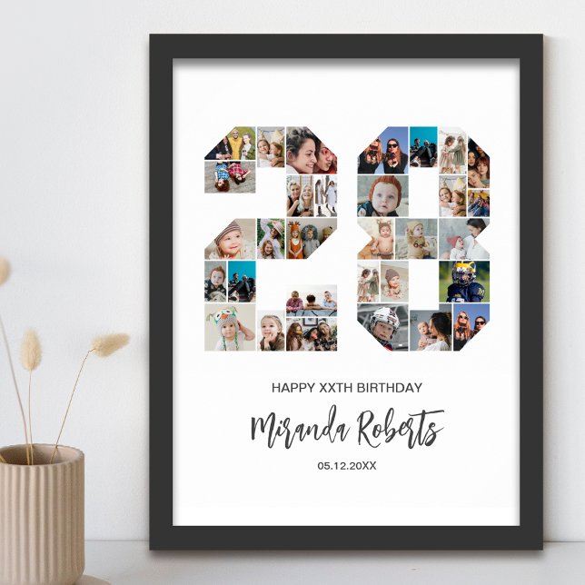28:e födelsedag nummer 28 Anpassningsbar Fotokolla Poster (Skapare uppladdad)