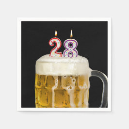 28:e födelsedag svart pappersservett