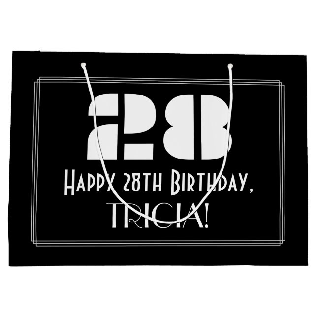 28:e födelsedagen ~ Art Deco Inspired Titta "28" + (Baksidan)