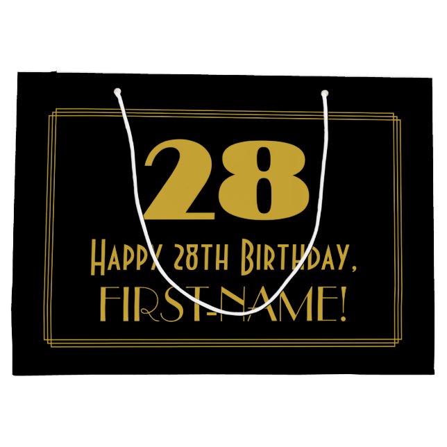 28:e födelsedagen - Art Deco Inspired Titta "28" o (Baksidan)