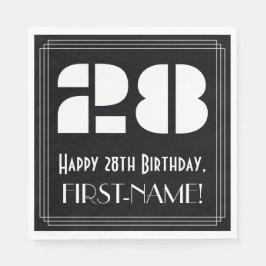 28:e födelsedagen: Art Deco Inspired Titta "28" +  Pappersservett