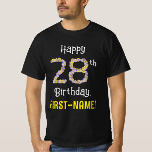 28:e födelsedagen: Blommigt Flowers Number "28" + T Shirt