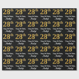 28:e födelsedagen: Elegant Luxurious Faux Guld Tit Presentpapper