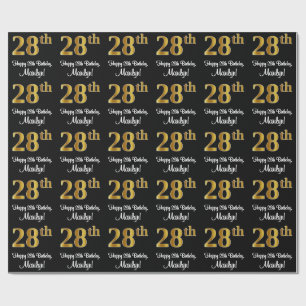 28:e födelsedagen: Elegant Luxurious Faux Guld Tit Presentpapper