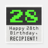 28:e födelsedagen - Nerdy/Geeky Stil "28" och Namn