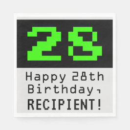 28:e födelsedagen - Nerdy/Geeky Stil "28" och Namn Pappersservett