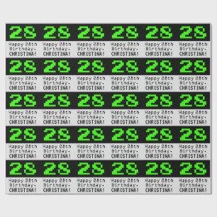 28:e födelsedagen - Nerdy/Geeky Stil "28" och Namn Presentpapper