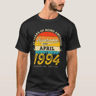 28:e födelsedagen Retro april 1994 Karantän 28 år T Shirt