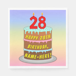 28:e födelsedagen: Roligt Cake and Candles + Anpas Pappersservett