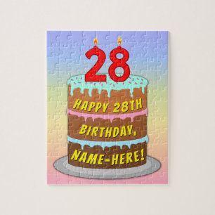28:e födelsedagen: Roligt Cake and Candles + Anpas Pussel