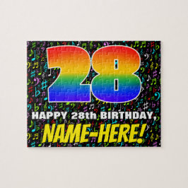 28:e födelsedagen - Roligt, färgstarka musiksymbol Pussel