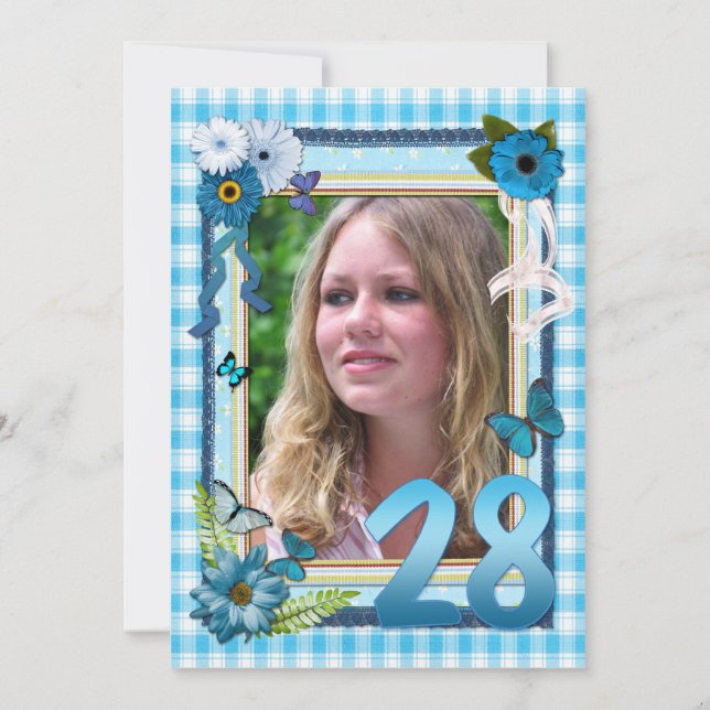 28:e foto födelsedagsfest inbjudan (Framsida)
