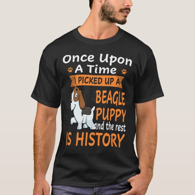 28 en i taget - beagle-valp t shirt (Framsida)