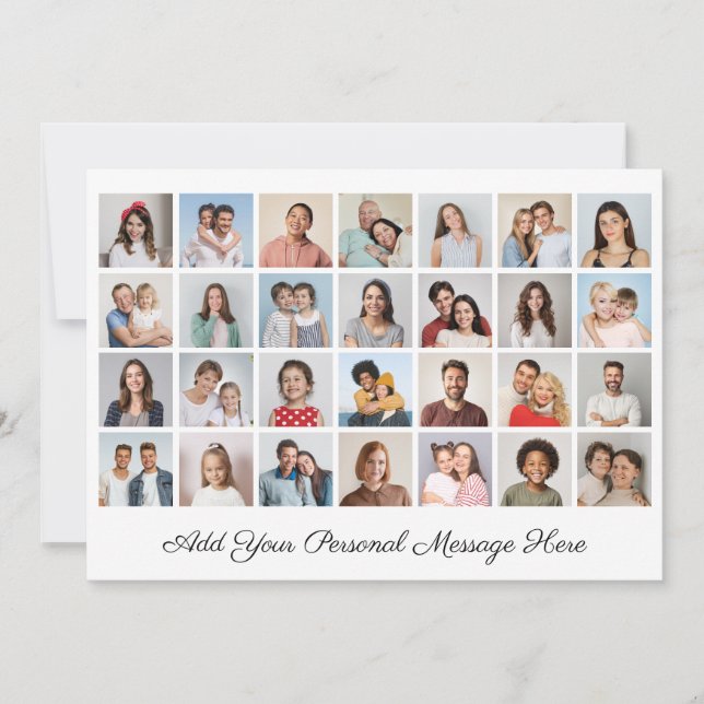 28 Fotokollage Lägg till ditt eget Hälsning-platta (Framsida)