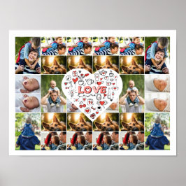 28 Fotokollage Ram med Kärlek Hear Centerpart Poster