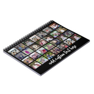 28 Fotokollagraster - 1 textruta - svart vitt Anteckningsbok