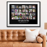 28 Fotokollagraster - 2 textrutor - svart vitt Poster<br><div class="desc">Använda 28 SQUARE-foton som skapar en personlig fotokollage. Den här moderna, rena layouten innehåller ett textblock i ett sansserif-teckensnitt för att lägga till en familj namn eller ett namn. Bakgrunden färg kan ändras i anpassningsområdet. ***För bästa resultat för den här multifotolayouten - skörd dina foton till fyrkanter innan de laddas...</div>