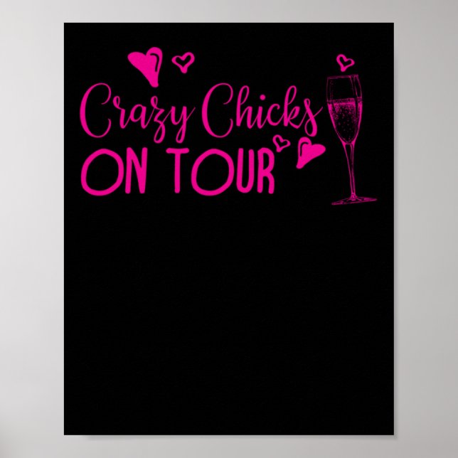 28.Funny Bachelorette Party Crazy-Chickar på Tour. Poster (Framsidan)