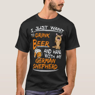 28 Jag vill bara dricka öl och hänga med min tyska T Shirt