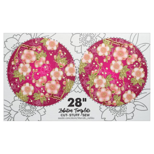 28" Japansk DIY-klipp och sy kuddpattern Tyg (Yard)