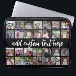 28 Photo Collage Grid - Script Text - svart vitt Laptop Fodral<br><div class="desc">Använda 28 SQUARE-foton som skapar en personlig fotokollage. Den här moderna, rena layouten innehåller ett textblock i ett modernt skriptteckensnitt för att lägga till en familj namn eller ett namn. Bakgrunden färg kan ändras i anpassningsområdet. ***För bästa resultat för den här multifotolayouten - skörd dina foton till fyrkanter innan de...</div>