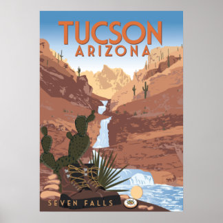28 tum x20 sju fallskärmar - Tucson, Arizona Poster