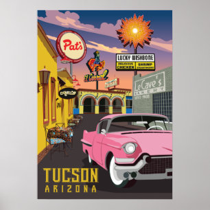 28-tums x20-tums Retro Restaurant-skyltar - Tucson Poster