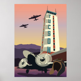 28" x20" Aviation Torn - Tucson, Arizona Poster