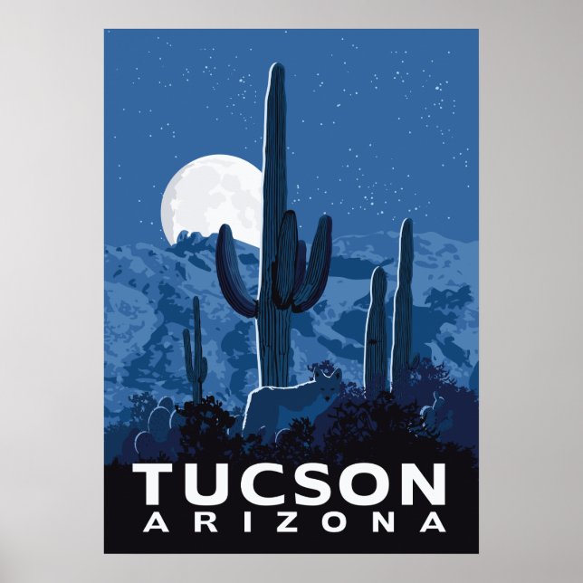 28" x20" Desert Coyote - Tucson, Arizona Poster (Framsidan)