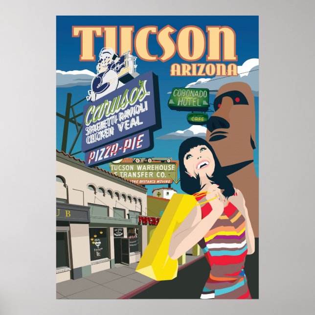 28" x20" Fjärde Avenue, Tucson Poster (Framsidan)