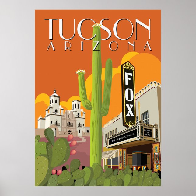 28" x20" Fox Theater - Tucson, Arizona Poster (Framsidan)