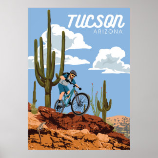 28" x20" Mountain Bike - Tucson, Arizona Poster