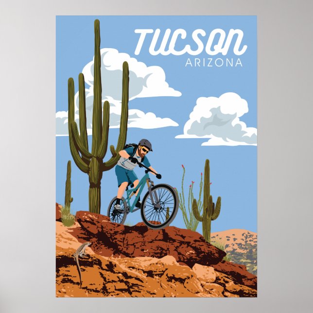 28" x20" Mountain Bike - Tucson, Arizona Poster (Framsidan)