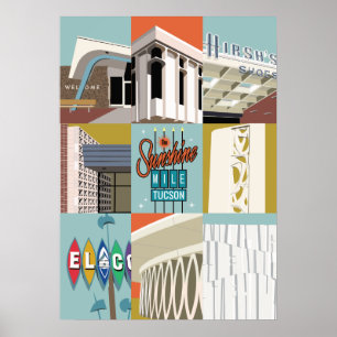 28" x20" Sunshine Mile - Tucson, Arizona Poster