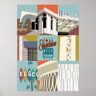 28" x20" Sunshine Mile - Tucson, Arizona Poster