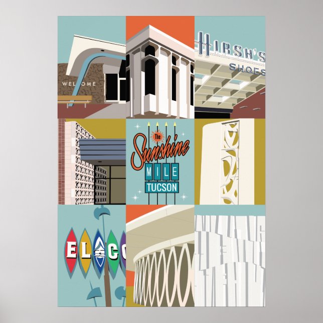 28" x20" Sunshine Mile - Tucson, Arizona Poster (Framsidan)