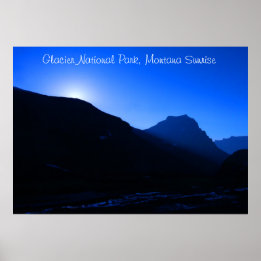 28" x 20" Glacier National Park Soluppgång Poster