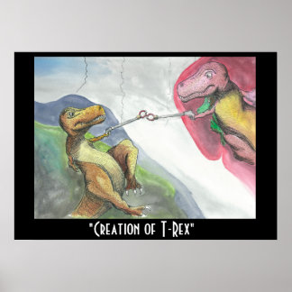 28" x 20" Poster Skriv ut "Skapa T-Rex"
