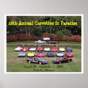 28th Årliga Corvettes i paradis Poster