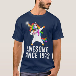 28th birthday, unicorn dab, Awesome since 1993  T Shirt