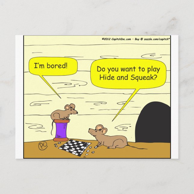 295 göm och skaka tecknad vykort (Framsida)