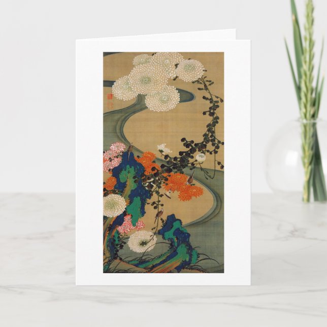29. 菊花流水図 若冲Chrysanthemum & strömmer, Jakuchū Kort (Framsida)
