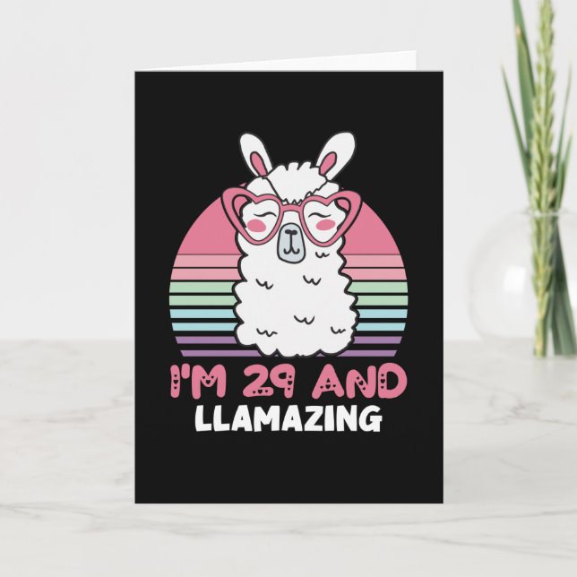 29-årig daglig lamazing 29:e födelsedagen Llama Kort (Framsida)