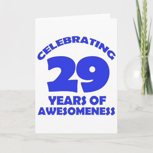 29 ÅRS GAMLA BIRTHDAY-FORMGIVNINGAR KORT (Framsida)