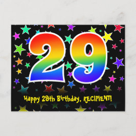 29-årsdag: Roliga stjärnor Mönster, Regnbåge 29, N Vykort