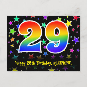 29-årsdag: Roliga stjärnor Mönster, Regnbåge 29, N Vykort