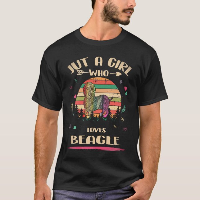 29 Bara en tjej som älskar Beagle T Shirt (Framsida)