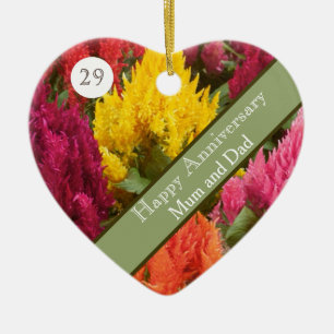 29:e Bröllop-årsdagen Celosia Julgransprydnad Keramik